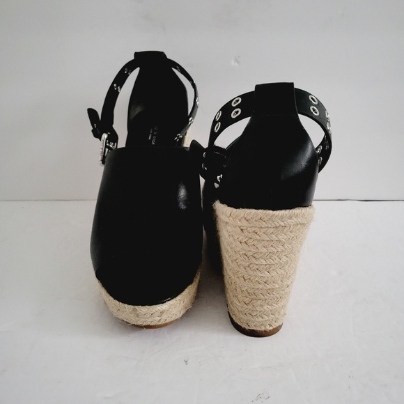 NEW Rag and Bone Anteros Black Espadrille Wedge Leather Sandals Size 8.5 - Picture 3 of 10